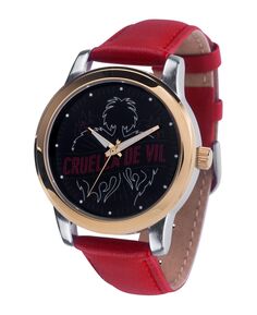 Женские двухцветные часы из сплава Disney Villains Cruella De Vil, 38 мм ewatchfactory, красный