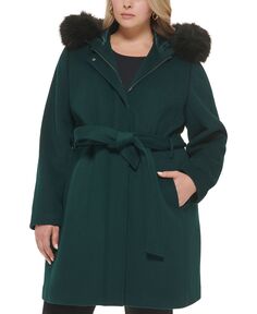 Женское пальто больших размеров с капюшоном из искусственного меха Cole Haan
