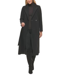 Женское пальто с запахом и поясом Calvin Klein, черный