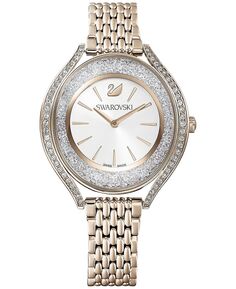 Женские швейцарские часы Crystalline Aura с золотистым браслетом из нержавеющей стали с PVD-покрытием, 35 ​​мм Swarovski, серебро