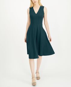 Платье миди с V-образным вырезом Calvin Klein