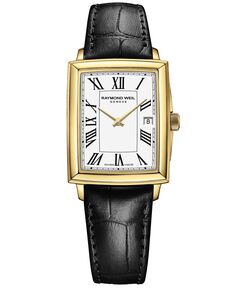 Женские швейцарские часы Toccata с черным ремешком из телячьей кожи, 25x35 мм Raymond Weil, белый