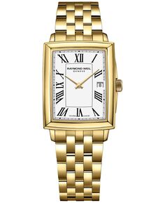 Женские швейцарские часы Toccata с золотым PVD-браслетом из нержавеющей стали, 25x35 мм Raymond Weil, белый