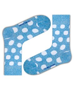 Носки для экипажа в горошек из органического хлопка в большой горошек Love Sock Company, синий