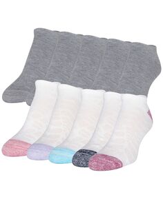 Набор из 10 женских повседневных носков с мягкой подкладкой на пятке и носке и сетчатых носков-непоказах Gold Toe, розовый