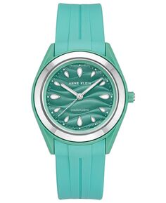 Женские пластиковые металлические часы Solar Ocean Work пастельно-зеленого цвета, 38,5 мм Anne Klein, зеленый