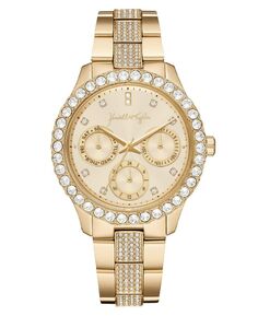 Женские аналоговые часы с классическим золотистым хрустальным безелем и ремешком из нержавеющей стали, 40 мм Kendall + Kylie, золотой