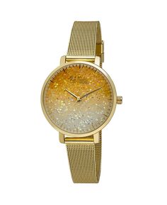 Женские часы из золотистого сплава с браслетом и блестящим циферблатом, 32 мм Bob Mackie, золотой