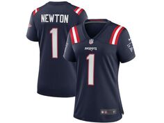 Женская игровая майка НФЛ Cam Newton New England Patriots Nike, темно-синий