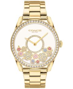 Женские часы Preston с золотистым браслетом и чайной розой 36 мм COACH, золотой