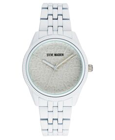 Женские часы с матовым белым прорезиненным ремешком, 36 мм Steve Madden, белый