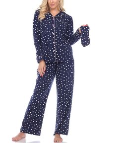 Женский пижамный комплект, 3 предмета White Mark, темно-синий