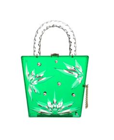 Женская сумка из изумрудного и прозрачного акрила с ручкой сверху Milanblocks, зеленый