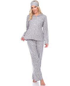 Женский пижамный комплект, 3 предмета White Mark, серый