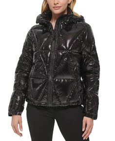 Женское пуховое пальто с капюшоном KARL LAGERFELD PARIS, черный