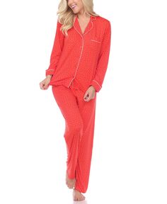 Женский пижамный комплект, 2 предмета White Mark, красный