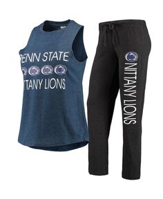 Женская черная, темно-синяя майка и брюки Penn State Nittany Lions для сна Concepts Sport