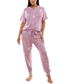 Женский пижамный комплект Whisper Luxe Henley с топом и брюками-джоггерами Roudelain