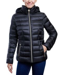 Женское складное пуховое пальто с капюшоном Michael Kors, черный