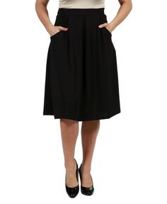 Женская классическая юбка длиной до колена 24seven Comfort Apparel, черный