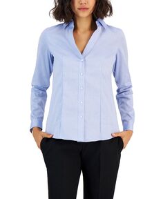 Женская блузка на пуговицах с длинными рукавами, легкая в уходе Jones New York, синий