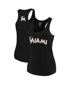 Женская черная майка Miami Marlins Swing for the Fences Racerback Plus Size Soft As A Grape, черный