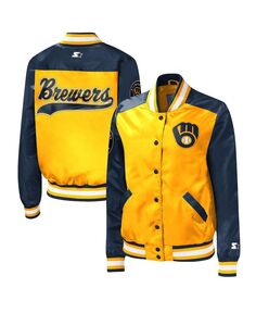 Женская золотая куртка с кнопками Milwaukee Brewers The Legend Starter, золотой
