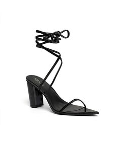 Женские модельные сандалии из оникса с запахом и ремешком на щиколотке — расширенные размеры 10–14 SMASH Shoes, черный