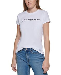 Маленькая футболка с рисунком Calvin Klein Jeans, белый