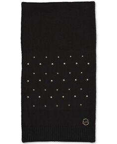 Женский вязаный шарф с куполообразными заклепками Michael Kors, черный