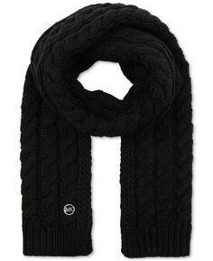 Женский вязаный шарф с подвижными косами Michael Kors, черный