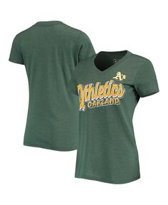 Зеленая женская футболка с v-образным вырезом Oakland Athletics First Place G-III 4Her by Carl Banks, зеленый