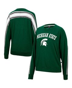 Женский объемный пуловер с принтом зеленого цвета Michigan State Spartans Team Colosseum