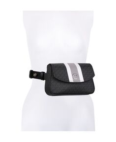Женская поясная сумка в полоску с логотипом Michael Kors, черный