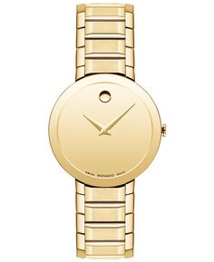 Женские швейцарские часы с сапфировым стеклом и золотым PVD-браслетом, 28 мм Movado, золотой