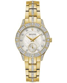 Женские часы Phantom с золотистым браслетом из нержавеющей стали, 31 мм Bulova, золотой
