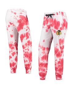 Женские белые и красные брюки-джоггеры Chicago Blackhawks Melody с принтом тай-дай DKNY