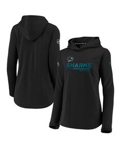 Женский фирменный черный пуловер с капюшоном San Jose Sharks Authentic Pro Fanatics, черный