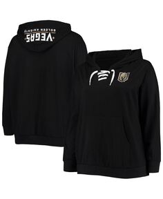 Женский черный пуловер с капюшоном Vegas Golden Knights большого размера на шнуровке Profile, черный
