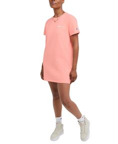 Женское хлопковое платье-футболка средней плотности с короткими рукавами Champion