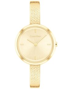 Женские золотистые часы-браслет из нержавеющей стали 30 мм Calvin Klein, золотой
