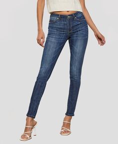 Женские джинсы суперскинни стрейч со средней посадкой Kancan, синий