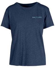 Женская хлопковая футболка с рисунком Feet Up Anchor Down Salt Life