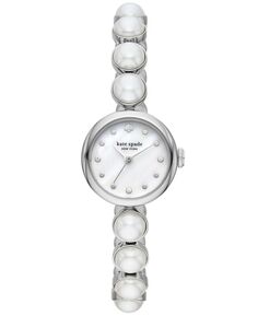 Женские часы Monroe с тремя стрелками, серебристый браслет из нержавеющей стали, 24 мм kate spade new york