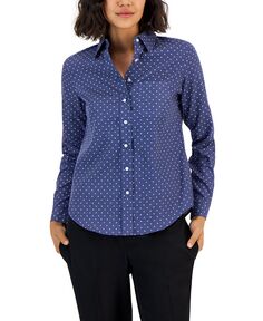 Женская блузка на пуговицах с длинными рукавами, легкая в уходе Jones New York