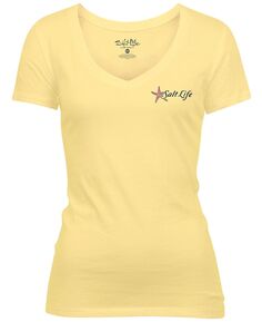 Женская хлопковая футболка с рисунком Turtle Reef Salt Life, желтый