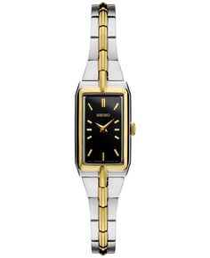 Женские двухцветные часы-браслет из нержавеющей стали Essential 15 мм Seiko, черный