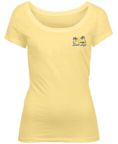 Женская хлопковая футболка с рисунком Island Living Salt Life, желтый