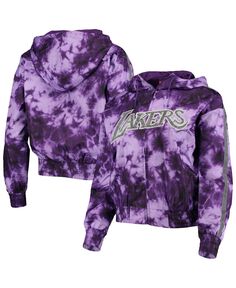 Женская фиолетовая ветровка Los Angeles Lakers Galaxy с капюшоном и молнией во всю длину Mitchell &amp; Ness