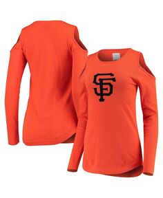 Женский оранжевый свитер с открытыми плечами и логотипом San Francisco Giants FOCO